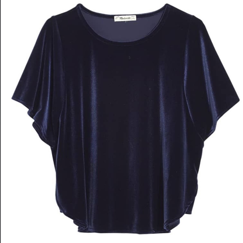 madewell velvet butterfly top